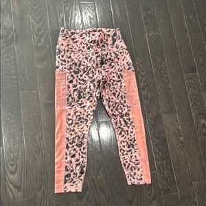 Fabletics Pink Leopard Print Leggings
